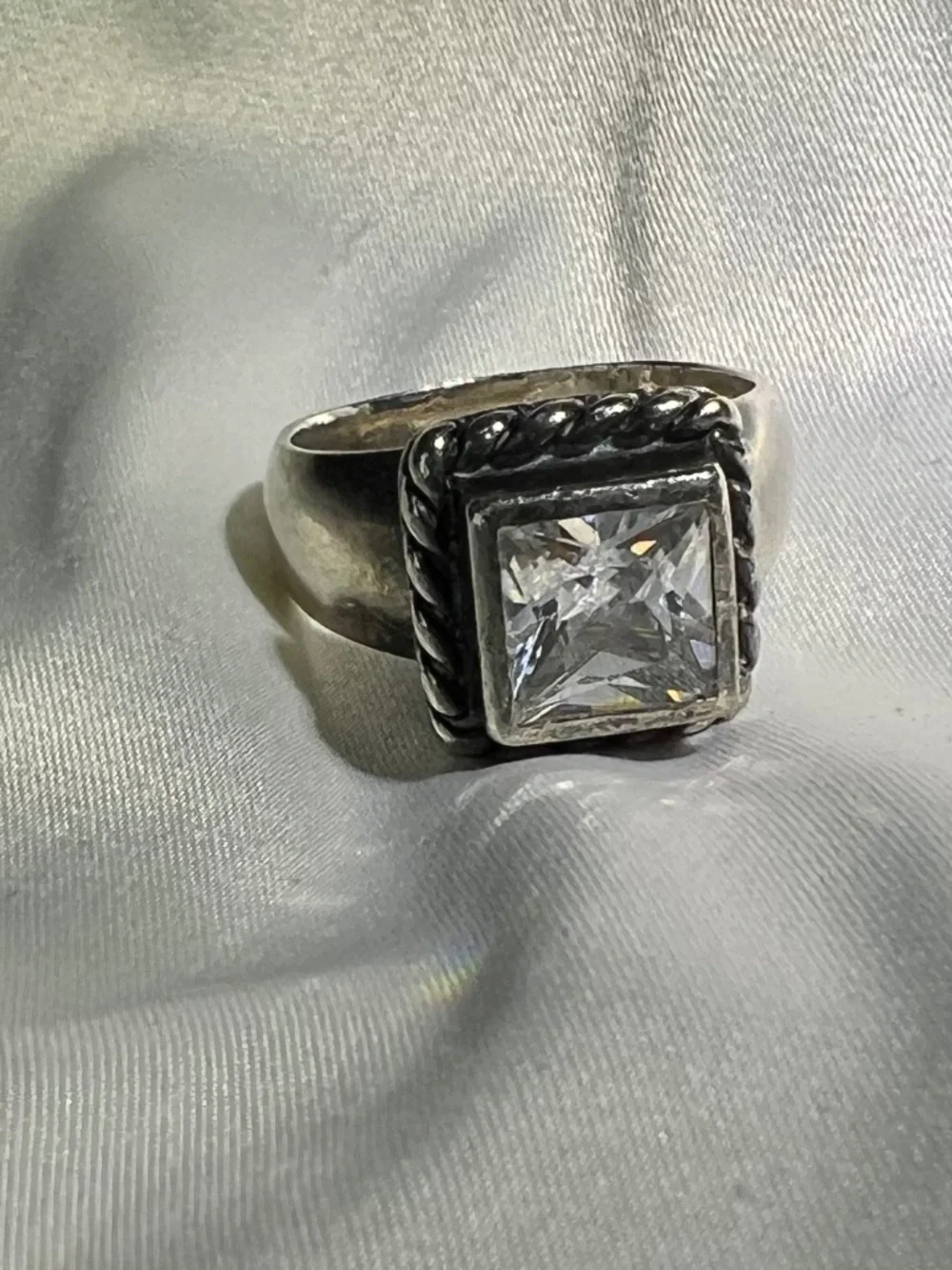 Silpada Sterling Square Cut CZ Ring